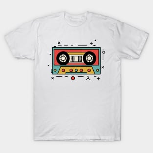 Retro Audio Cassette Tape Illustration T-Shirt